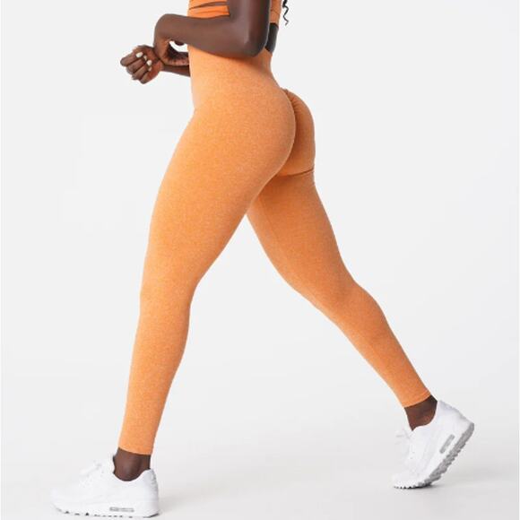NVGTN Sunset Orange Scrunch Seamless Leggings S - Picture 1 of 11